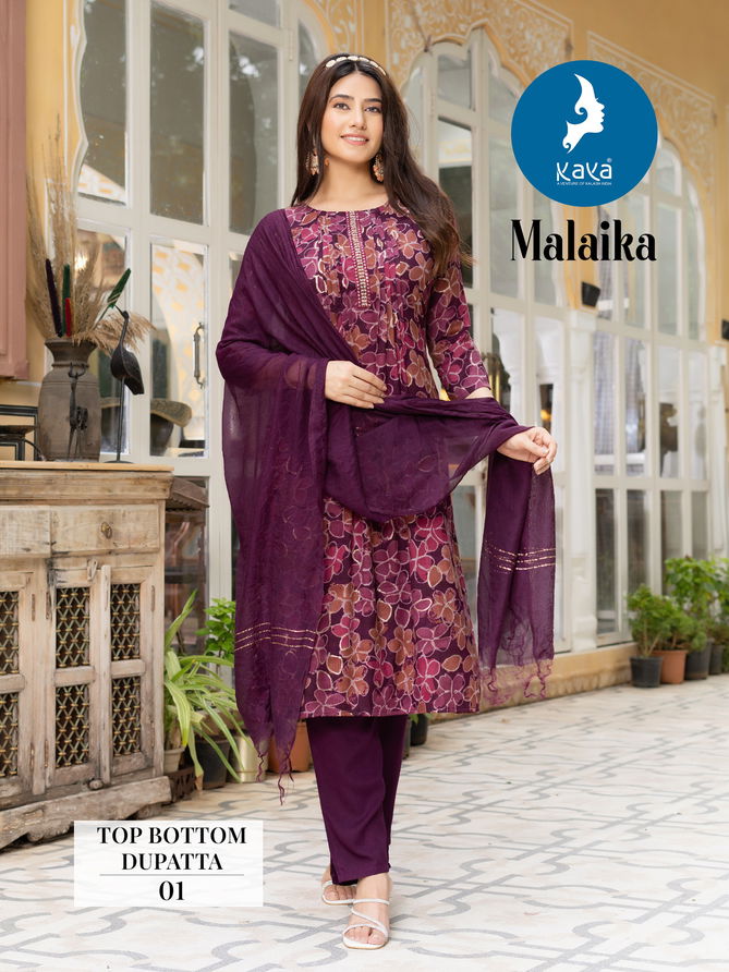 Malaika By Kaya Capsule Foil Printed Kurti With Bottom Dupatta Wholesalers In Delhi